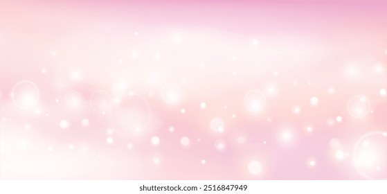 Fantasy Sky Background. Vector Pink Clouds in Realistic Style. Baby Unicorn Wallpaper