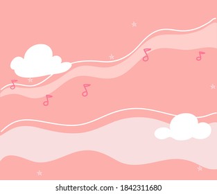 Fantasy sky on pink background.