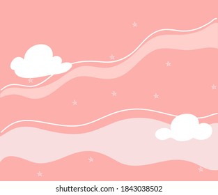 Cielo de fantasía sobre fondo rosado.