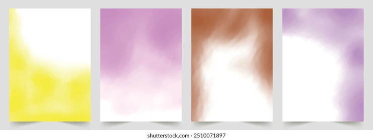 Fantasy smooth light watercolor paper textured . Big collection of bright colourful watercolor backgrounds set for report, brochure, banners, card or flier. Abstract acrylic watercolor painting canvas