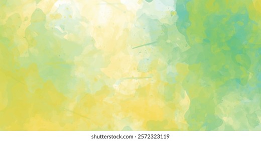 Fantasy smooth light yellow, green shades and blue watercolor paper textured for grunge design, vintage cards, and templates 