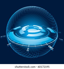 Fantasy Space Navigation Sphere. Vector Illustration