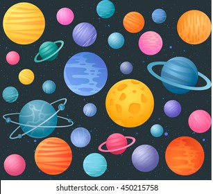 Fantasy space pattern with planets