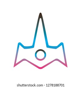 Fantasy spacecraft logo icon vector