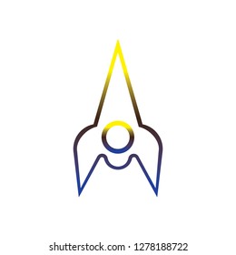 Fantasy spacecraft logo icon vector
