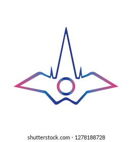 Fantasy spacecraft logo icon vector
