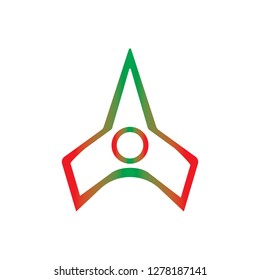Fantasy spaceship logo icon vector