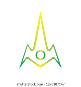 Fantasy spaceship logo icon vector
