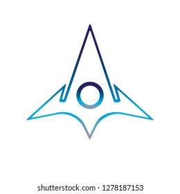 Fantasy spaceship logo icon vector