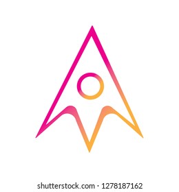 Fantasy spaceship logo icon vector