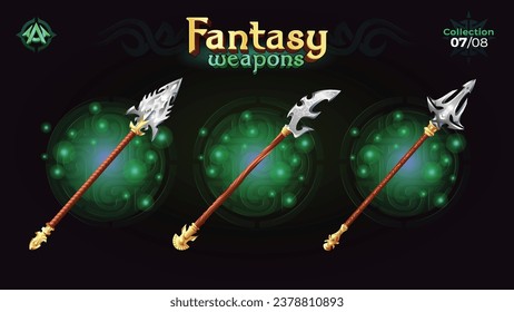 Colección de altavoces de fantasía para juegos RPG y medievales - Ilustración vectorial 