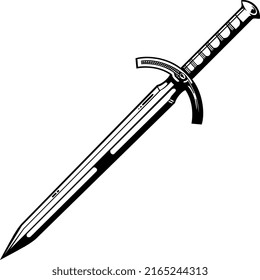 Fantasy Straight Sword Vektorgrafik
