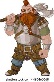 dwarf with axe in head