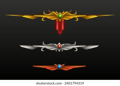 Fantasy Style Game Level Ranking Bars With Gold, Silver and Bronze Template for Game UI Designs