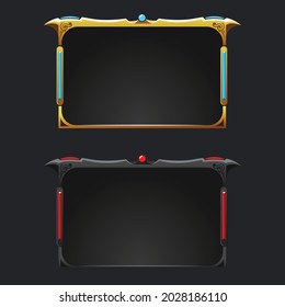 Fantasy style gaming facecam overlay border that can be used by streamers of mmorpg games. Best for players who play old themed games related to imaginary worlds. Png frames in golden and black.