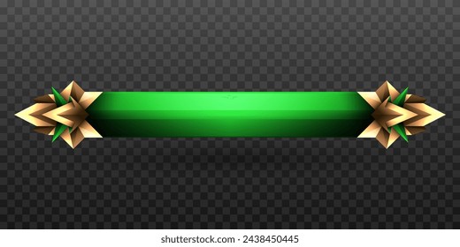 Fantasy Style Green Game Title GUI Banner with Golden Border for Game UI Designs