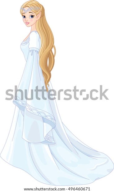 Fantasy Style Portrait Elf Princess Stock Vector Royalty Free