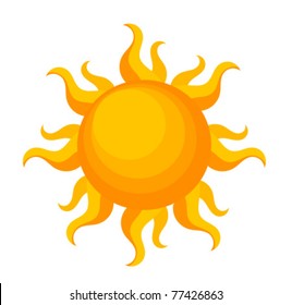 Fantasy sun over white. Vector illustration