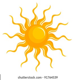 Fantasy sun over white. Vector illustration