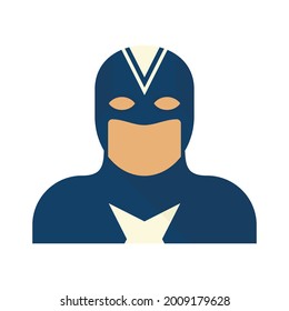 Fantasy superhero icon. Flat illustration of fantasy superhero vector icon isolated on white background