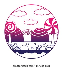 fantasy sweet candies chocolate landscape