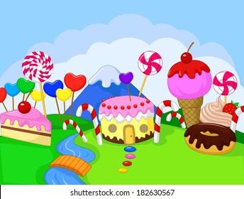 Fantasy sweet food land