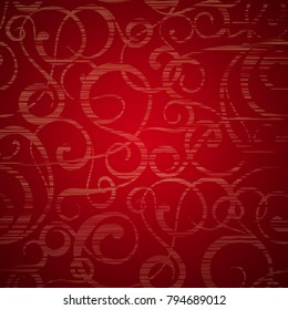 Fantasy swirl background with light various swirls over fantasy red background. Vector illustration.
