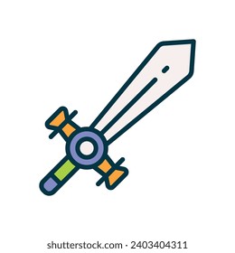 fantasy sword icon. vector line icon for your website, mobile, presentation, and logo design.