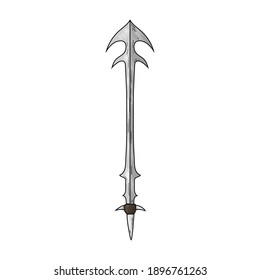 Espada de fantasía. Ilustración vectorial. Objeto aislado sobre un fondo blanco. Estilo dibujado a mano.