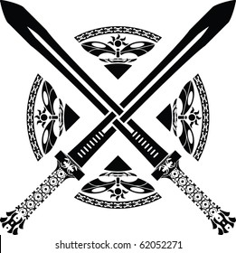 Fantasy swords. third variant. vector illustration