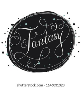 Fantasy text calligraphy with flourish elements vector