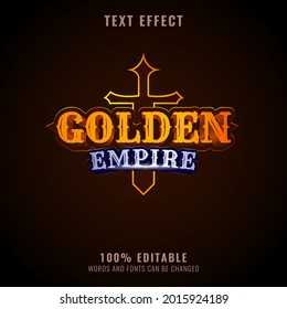  fantasy text effect golden empire design vector illustration