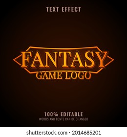 fantasy text effect rpg games logo badge design vector illustration