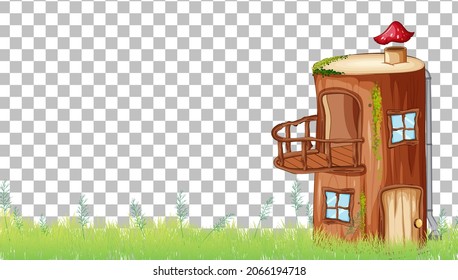 Fantasy-Holzhaus auf transparentem Hintergrund