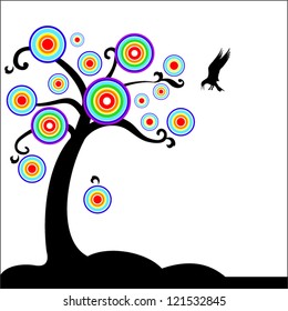 Fantasy tree with bird