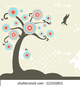 Fantasy tree with bird