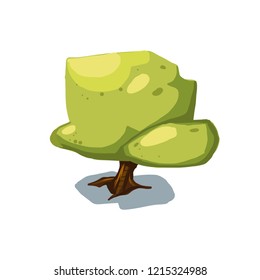 Fantasy tree plant forest Vector illustration design for games background  with cartoon comic style