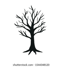 Tree Vector Drawing On White Background Stock Vector (Royalty Free ...