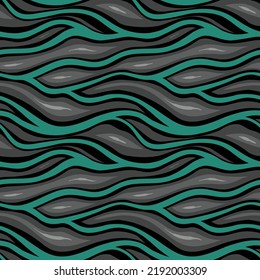 Fantasy turquoise wavy seamless pattern. Can be used as a design for wrapping paper or textile.