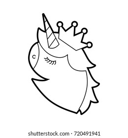 fantasy unicorn horned and crown fantasy decoration