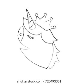 fantasy unicorn horned and crown fantasy decoration