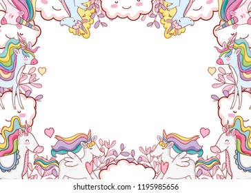 Fantasy unicorns frame