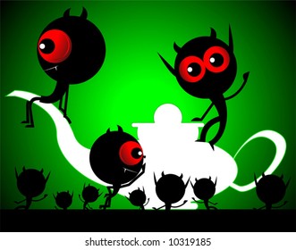  fantasy of vampires near lantern	