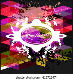 Fantasy vector background with colorful blots. Abstract floral elements .