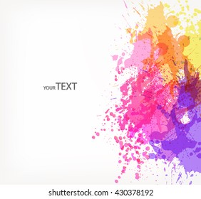 Fantasy  vector background with colorful floral elements and blots. 