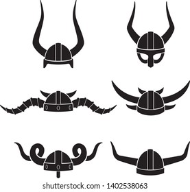 Fantasy Viking Helmet Set Silhouettes