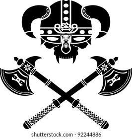 fantasy viking helmet. vector illustration