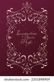 fantasy vintage flowers frames with beautiful vector illustration