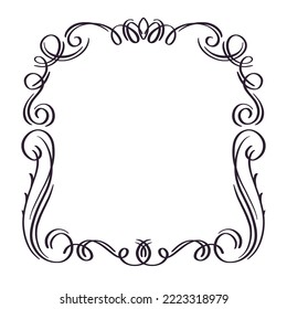 Fantasy vintage ornate border frame, gothic, victorian or baroque retro style decorative design. 