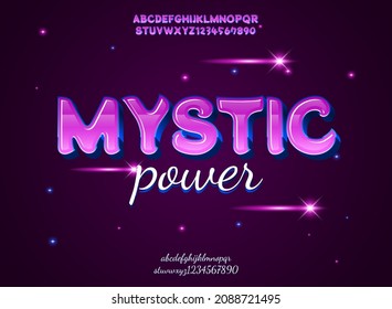 Fantasy Violet Mystic Power Text Effect With Sparkle Star